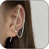 Hanfluenve Helix Hook Earrings for Women Ear Crawler Earrings Ear Cuffs & Wrap Earrings Ear Hook Earrings Rhinestone Lightning Bolt Earring Trendy Jewelry for Women