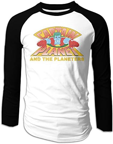 LOVEGIFTTO MEN Mens Captain Planet And The Planeteers Long Sleeve Comfort Raglan Tee Shirt Medium