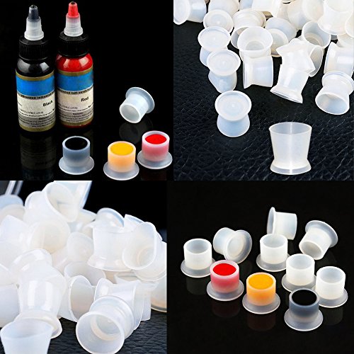 Tattoo Ink Caps Cups - 130Pcs/box blue Tattoo Ink Cups With Base,Tattoo Kits,Tattoo Supplies Tattoo Ink Caps for Tattooing Tattoo Ink Cups Disposable Small Pigment Cups(#13 Medium)