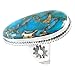 Turquoise Ring Sterling Silver 925 Genuine Gemstones Size 6 to 11 (Teal/Matrix Turquoise) (10)