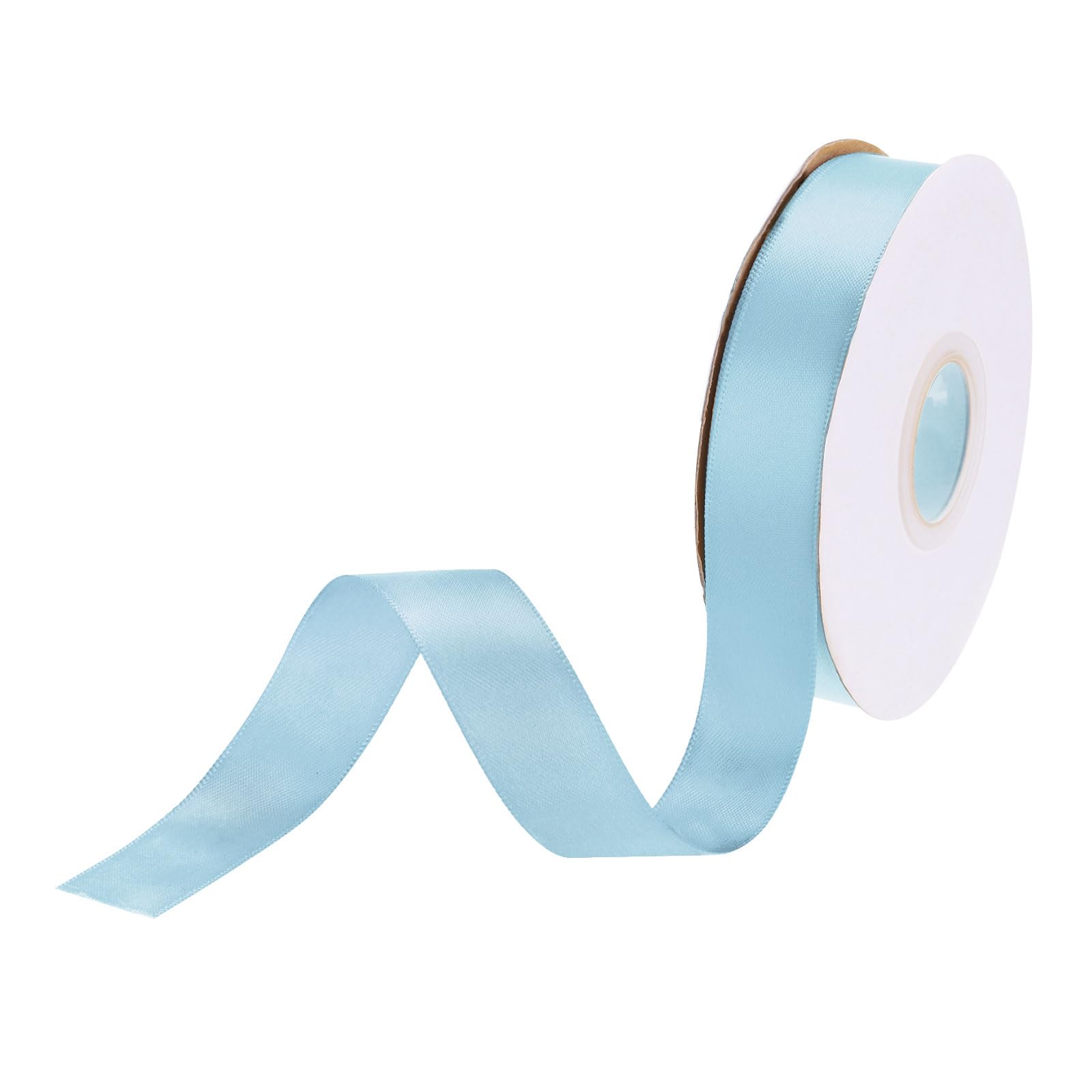 DMiotech 20mm Satin Ribbon 23m/75ft Thin Double Face Fabric Grosgrain Ribbon for Gift Wrapping Floral Hair Flower Bouquet, Light Blue