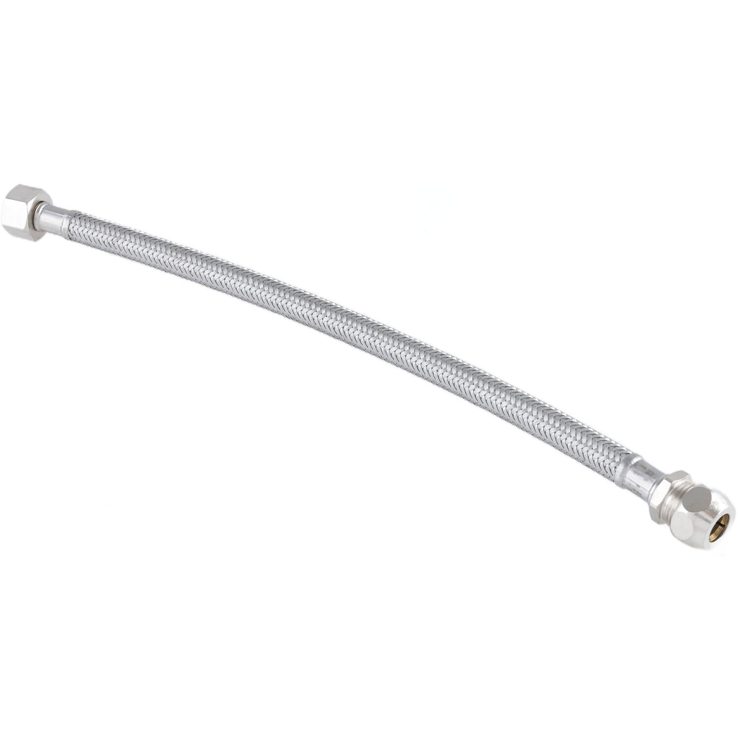 Schell 102010699 Flexible Connection, 500 mm, Plated Stainless Steel Hose Flex Clean-fix S 3/8 inch x 10 mm 3/8 inch nut, Chrome