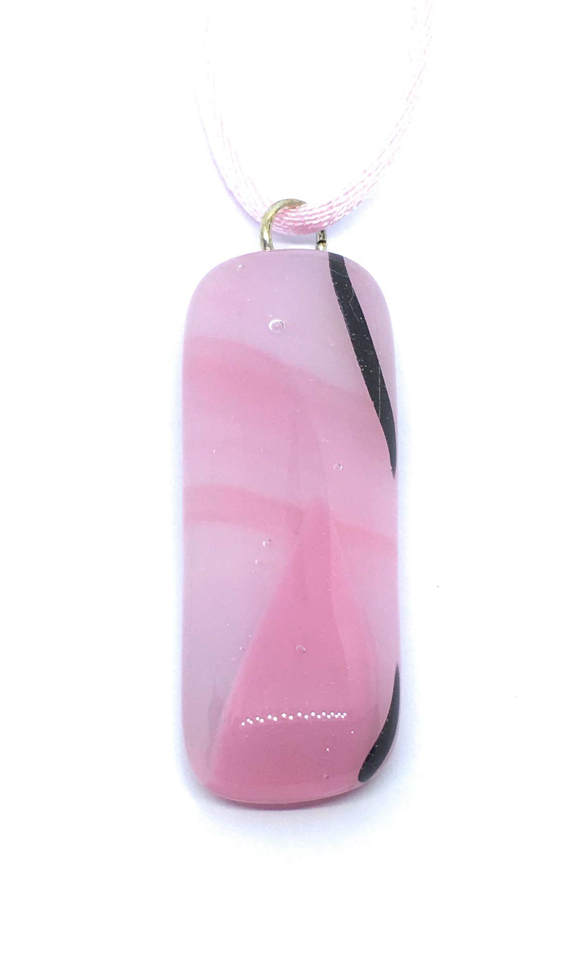 Glass Pendant, Dichroic Glass Pendant, Handmade Glass Pendant, Rainbow Pendant, Multicoloured Pendant, Mosaic Pendant, Heart Pendant - 4cm x 1.5cm