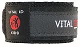 Child ID Adjustable Safety Alert Bracelet/Wristband ~Charcoal by Vital ID