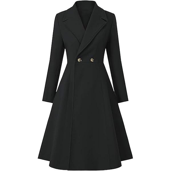 Amazon.com: Women's Swing Double Breasted Coat Wool Blends