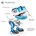 GEYIIE Kids Dinosaur Set Toys, Flexible Tyrannosaurus rex with 3D Puzzle Dinosaur, Mini Educational Toy, Alloy Metal, Lights and Sounds, Blue