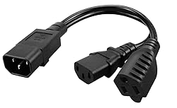 Strhowill IEC 320 C14 to C13+5-15R Y Split Short
