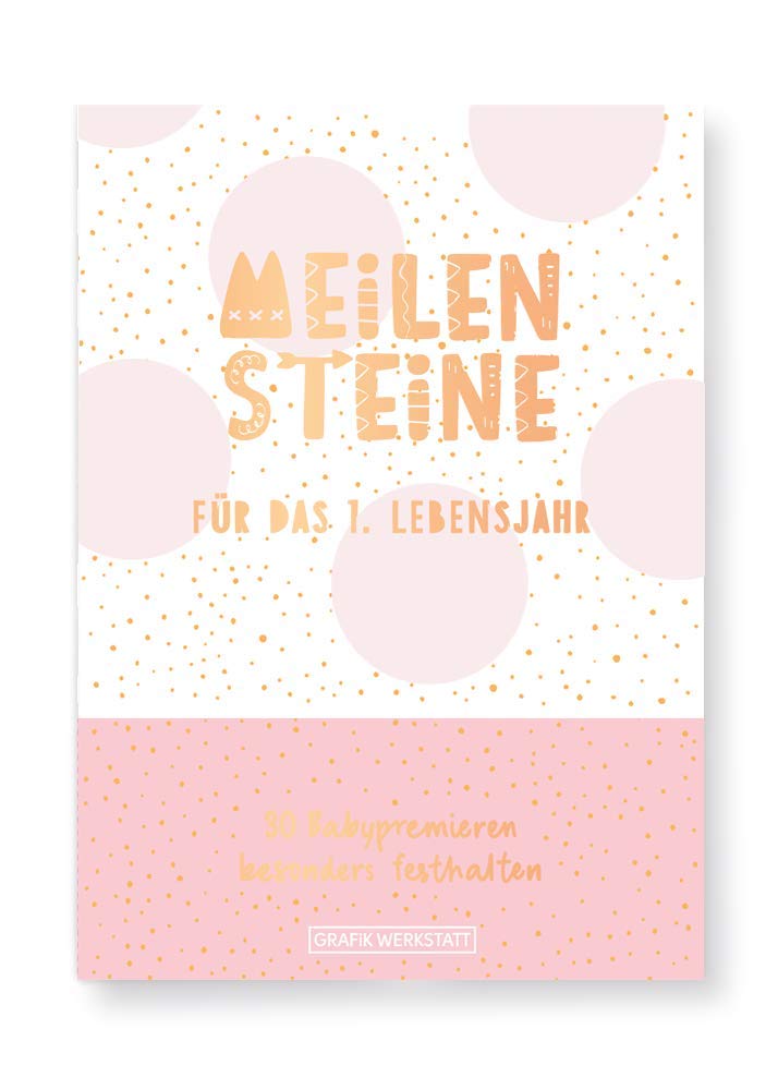 Graphics WORKSTATT Milestone Box, Milestone Cards (for The 1st Year), Gift, Pink for Girls