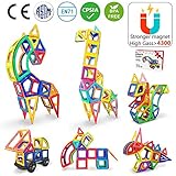 Jasonwell Magnetic Tiles Creative Magnetic Building Blocks Set for Boys Girls STEM Preschool Educational Construction Kit Magnet Stacking Toys for Kids Toddlers Children