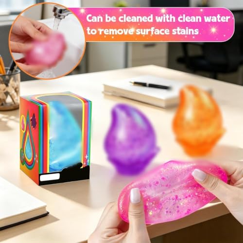ORCHID M® Fidget Toys Stress Cube, Cube Squishies Anxiety Stress Relief, Ice Squishy Stress Cube-Drop Malt Sugar Balls, Sensory Toys for Kids with Autism, Fidgets for Classroom Prize