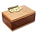 Bits and Pieces - The Mini Secret Gift Box Brainteaser Puzzle - Wooden Maple and Walnut Hinged Money Puzzle Box - Doug Engel Brainteaser Measures 3-1/4