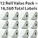 Premium, Extra Sticky 2x1in Direct Thermal Label 12 Pack. Bulk (16,560 pcs) Perforated Top Coated, Self-Adhesive Stickers for FNSKU Barcodes. Zebra Printer Compatible. Packaging and Shipping Supplies.