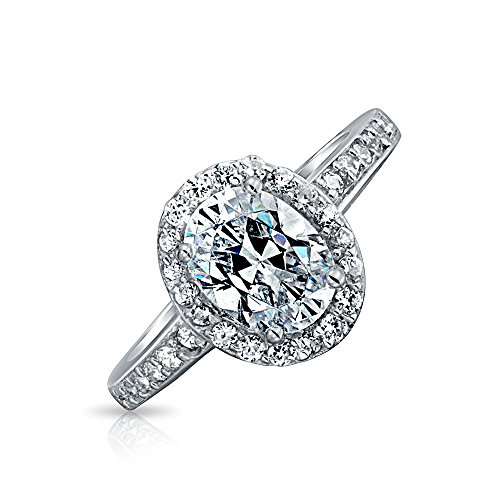 Bling jewelry vintage style oval cz 1.5 ct engagement r…