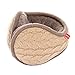 Surblue Unisex Warm Knit Cashmere Winter Pure Color Earmuffs with Fur Earwarmer, Adjustable Wrap,Khaki,Large