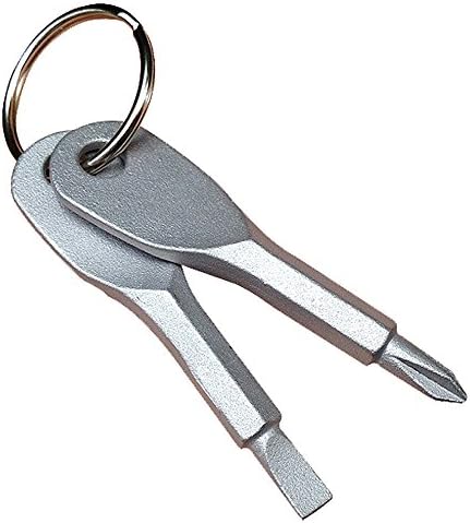 EDC Outdoor Multifunctional Pocket Mini Tool Screwdriver with Key Stainless Keychain (silver)