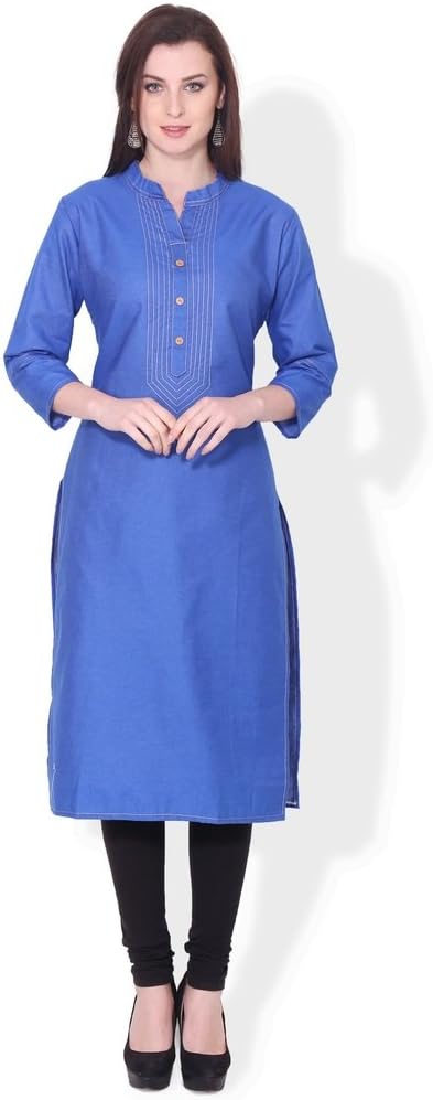 BLUEPOCKET Women's Denim Straight Kurta