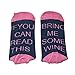 Bepo IF You Can Read This Please Bring Me Some Wine Socks Pink