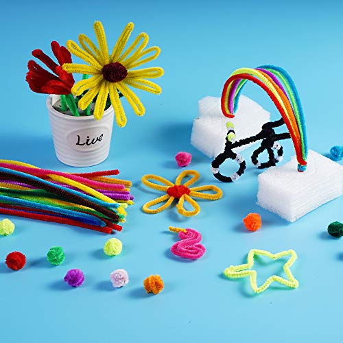 1600 Pieces Pipe Cleaners in 32 Colors Chenille Stems for Home and School DIY Art Crafts (6mm x 11.8 Inches) - Thumbnail 4