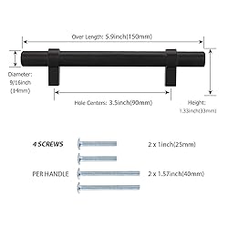 Peaha 15 Pack Black Cabinet Pulls Kitchen Cabinet
