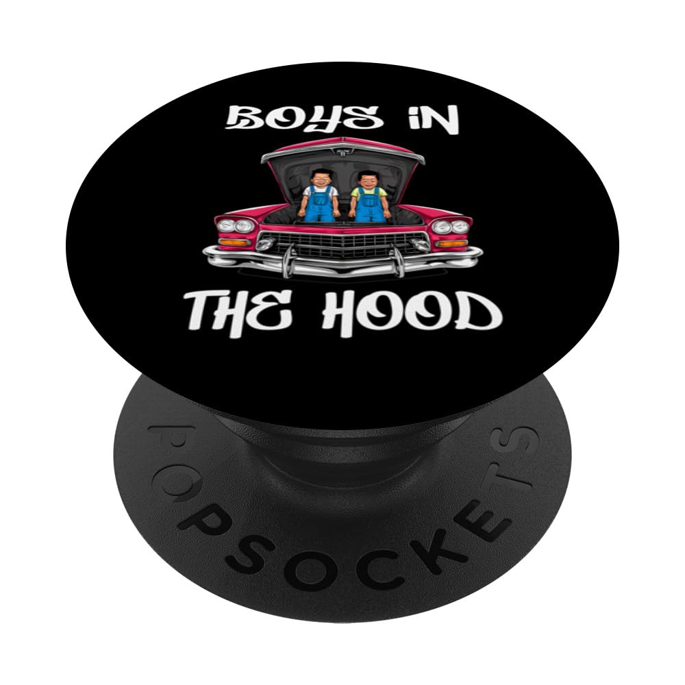 Boys In The Hood - Two Boys In The Hood of a Car PopSockets Swappable PopGrip