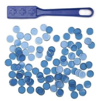 Bry Belly GBIN-502 Blue Magnetic Bingo Wand with 100 Metallic Bingo Chips