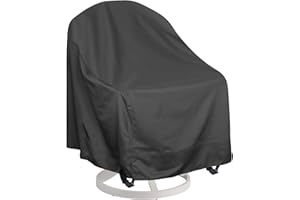 ZILOMI Outdoor Swivel Lounge Chair Cover, Fits Most Lawn Patio Chairs / Swivel Dining Chair（32" L X 35" W X 36" H）,480D Oxford Cloth Water-Resistant,Black