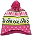 John Deere Girls' Little Fair Ilse Tractor Beanie Winter Hat, Magenta, One Size