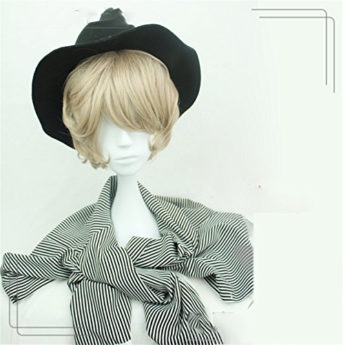 Suuny Queen Short curly Blonde color Anime Cosplay wig, womens party kanekalon fibre synthetic hair wigs