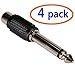 WOVTE RCA Stereo Jack to 6.35mm Mono Plug TS Adaptor Pack of 4