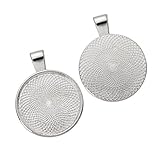Shappy 24 Pack Bezel Pendant Trays Round Trays Pendant Blanks, 25 mm Diameter, Silver