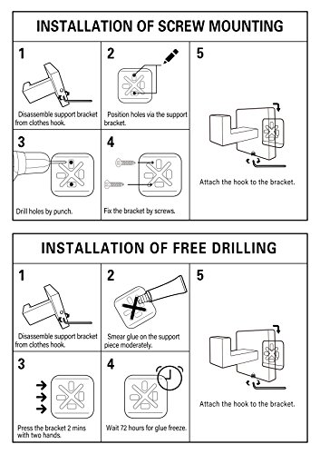 image for LuckIn 4-Piece Bathroom Hardware Accessory Set Stainless Steel, Wall M