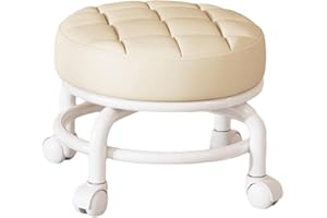 Low Roller Seat Stool Universal Swivel Casters Easy to Move Small Housework Stool Pulley Wheels Stool for Home Living Room, B