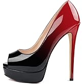 MERUMOTE Women's Platform Stiletto Heels Shoes Peep Toe Pumps 6 inch Heels for Dress Wedding Party