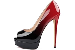 MERUMOTE Women's Platform Stiletto Heels Shoes Peep Toe Pumps 6 inch Heels for Dress Wedding Party