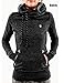 eshion Women's Casual Thick Reindeer Fawn Hooded Fleece Sweater Sweatshirt Jacket (Medium, Black)