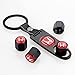 EZKEY Pack of 4 Universal Wheel Tire Valve Stem Air Caps Covers and 1 pc Keychain fit for Honda Red Q041
