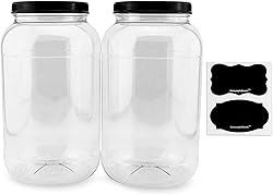 Cornucopia Gallon Plastic Jars (2-Pack); Clear