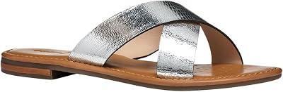 - D SOZY S H, Sandalia deslizante Mujer, SILVER,