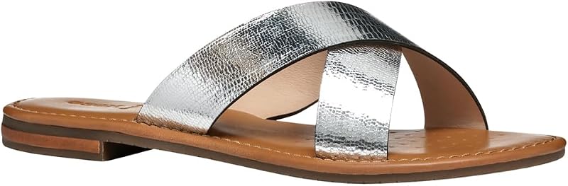 D SOZY S H, Sandalo Scorrevole Donna, Silver, 39 EU