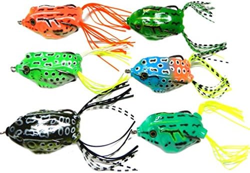 Swizze 6pcs Frog Snakeheads Bait Saltwater Freshwater Fishing Lures Bass Soft Bait