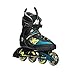 K2 Skate Men's Kinetic 80 Inline Skate, Black Green Yellow, 11