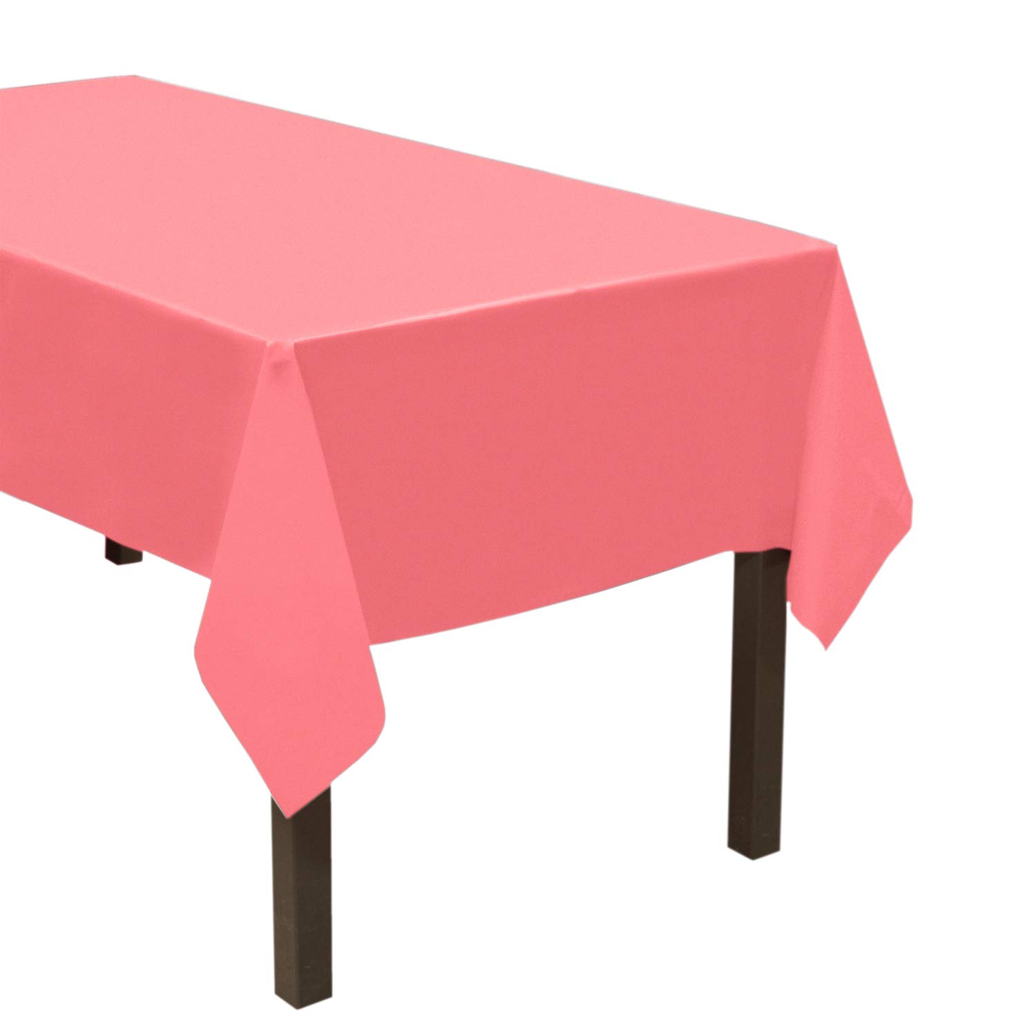 Party Essentials Heavy Duty Plastic Table Cover Available in 44 Colors, 54" x 108", Pink — image 1