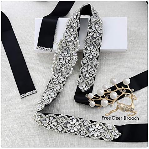 Bridal Sashes Bridal Rhinestone Wedding Belts and Belts Crystal with Pearl Beaded