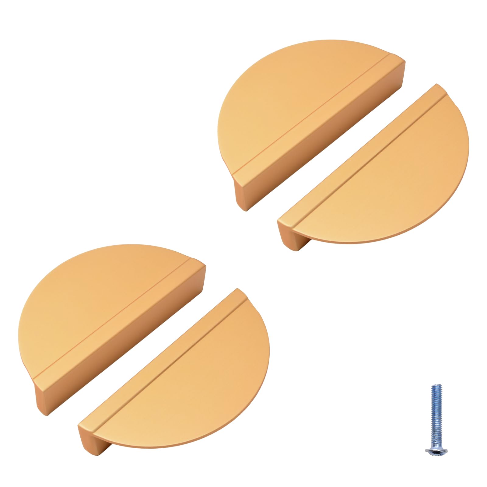 INCREWAY Half Moon Drawer Pulls,4PCS Aluminum Alloy Cabinet Pulls Semicircle Knobs Decorative Door Knobs,Gold — image 1