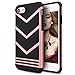 iPhone 8 Case/iPhone 7 Case, Mothca 2 in 1 Classic Sporty [Anti-Slip] Case Rugged Bumper [Shock-Absorption] Case Slim Non-Gap Fit for iPhone 8/7,Compatible with Most Wireless Charger-Rose Gold Black