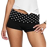Luckinbaby Foldover Shorts for Women Y2k Cute Micro Short Fold Over Pajama Bottoms Slim Fit Going Out Mini Shorts