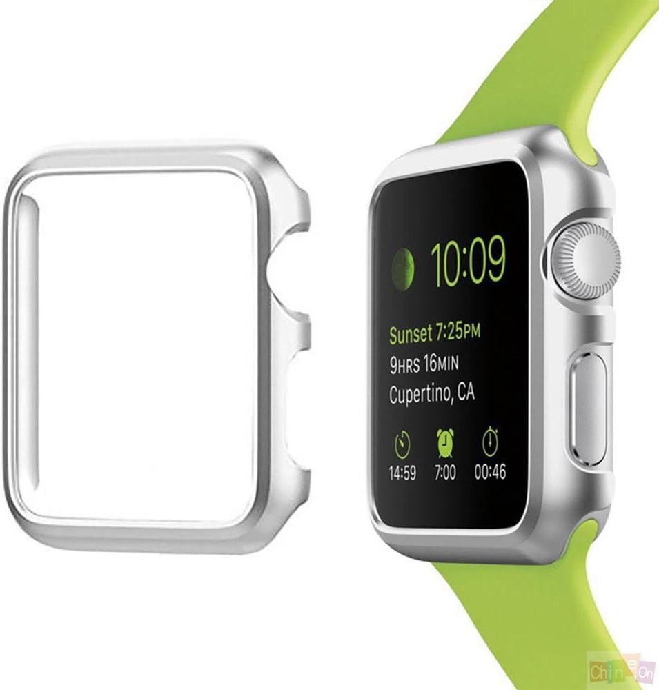 ikazen 42mm Full Coverage Bumper Snap-on Face Case for iWatch 2/3(Silver)