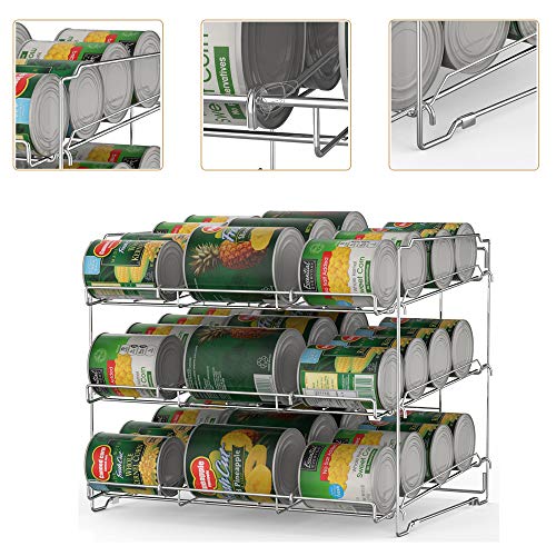 Stackable Can Rack Organizer 3 Tier Can Storage Dispenser Holds up to