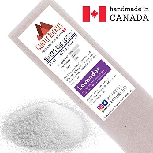 Bath Salts Gift Set with Lavender Oils harvested from France - Naturally Derived Botanicals for Relaxation Bath Soak and Sore Muscles - Dead Sea Salt Magnesium Chloride Natural Mineral Spa - 22 oz