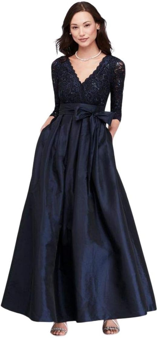 maci off the shoulder taffeta ball gown